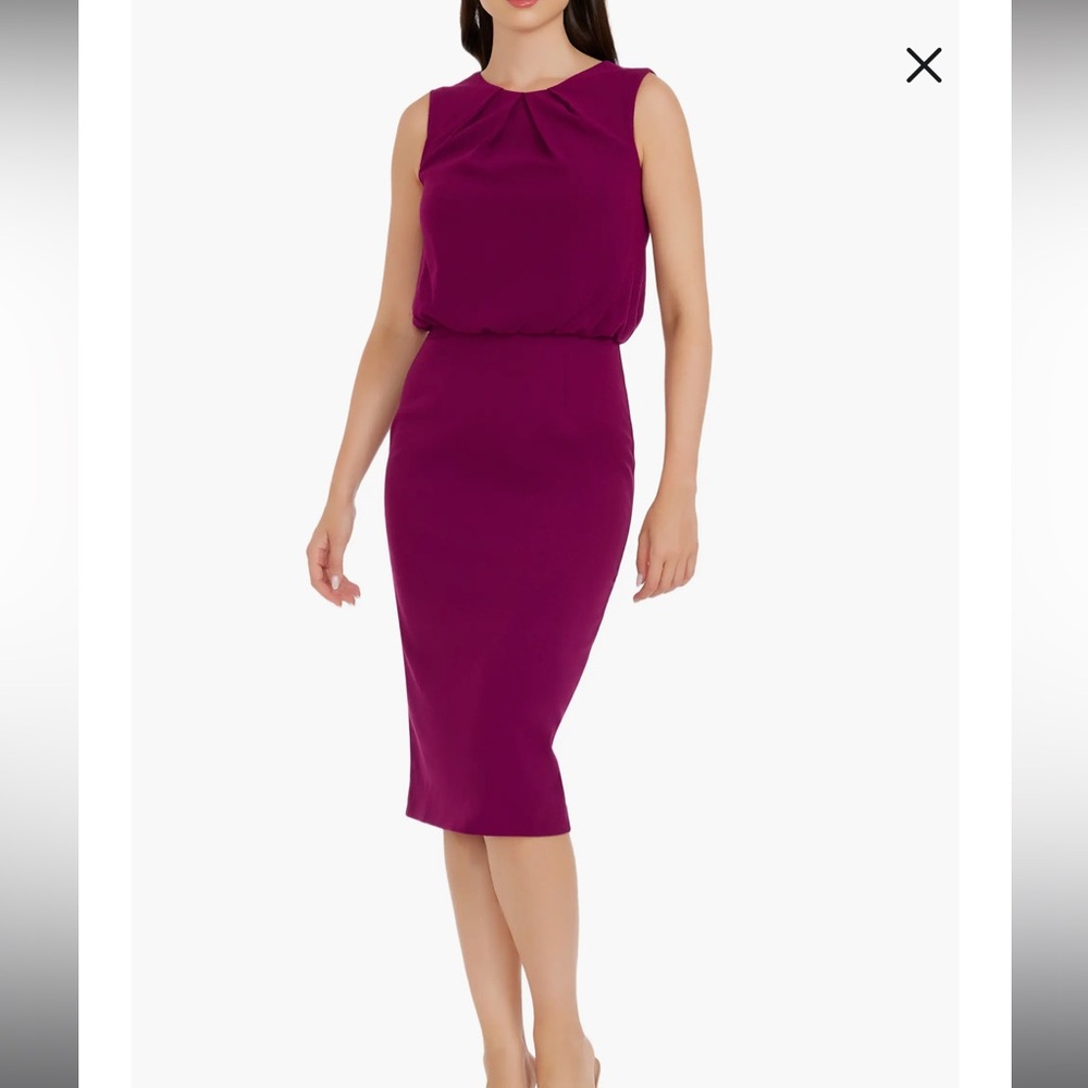 Dress the Population Amanda Sheath Dress (Dark Magenta)